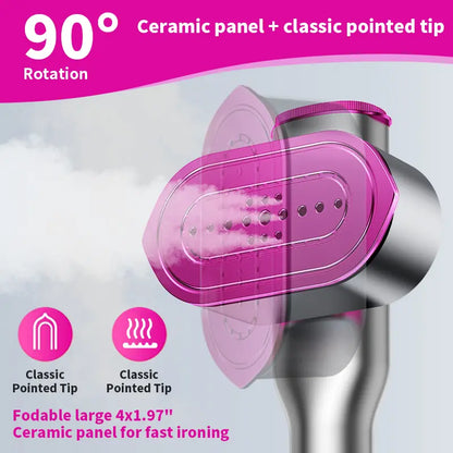 Portable Garment Steamer – 7 Modes, LED Display, 5s Fast Heat, Travel-Friendly Clothes Iron with Swivel Handle